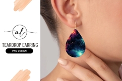 Teardrop Earring Png Cosmic Nebula Design Product Image 1