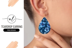 Blue Floral Teardrop Earring Png Design Product Image 1