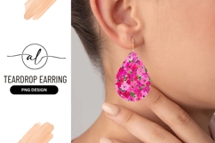 Pink Floral Pattern In Teardrop Shape Product Image 1