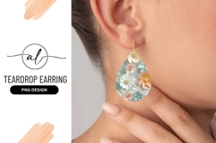 Pastel Paper Flower Teardrop Earring Png Design Product Image 1