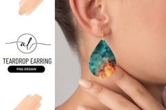 Abstract Teal and Orange Smoke Swirls with Speckled Particle Product Image 1