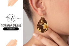 Watercolor Daffodil Floral Pattern with Brown Product Image 1