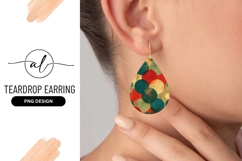 Abstract Grunge Circles in Red Teal and Beige Overlapping Product Image 1