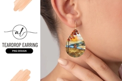 Stained Glass Autumn Landscape with Trees Product Image 1