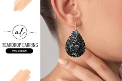 Silver Floral Pattern on Black Background Decorative Swirls Product Image 1