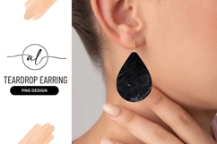 Black Marble Texture Teardrop Earring Png Product Image 1