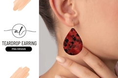 Black Floral Pattern on Red Textured Background flowers Product Image 1