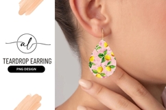 Watercolor Lemons with Green Leaves on Pink Floral Product Image 1