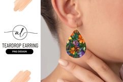 Stained Glass Floral Pattern with Orange Yellow Purple Product Image 1