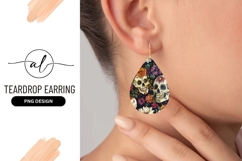 Floral Sugar Skulls Illustration with Roses Daisies Product Image 1