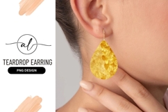 Gold Daffodils In Teardrop Earring Png Shape Product Image 1