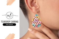 Colorful Donuts Teardrop Earring Png Design Product Image 1
