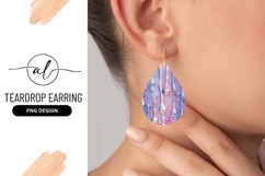 Iridescent Liquid Paint Dripping Teardrop Earring Png Product Image 1