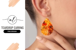 Floral Teardrop Earring Png Graphic Design Product Image 1