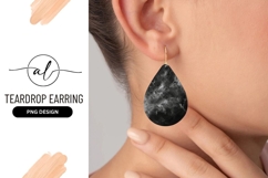 Abstract Black And White Teardrop Earring Png Product Image 1