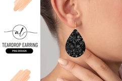 Black And White Teardrop Earring Pattern Png Product Image 1