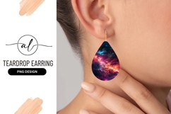 Cosmic Clouds Teardrop Earring Png Design Product Image 1