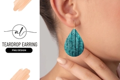 Teal Bokeh Teardrop Earring Png Design Product Image 1