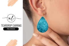 Textured Teal Teardrop Shape Teardrop Earring Png Product Image 1