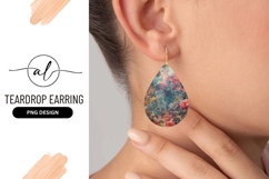 Colorful Coral Reef Teardrop Earring Png Design Product Image 1