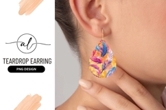 Colorful Feathers Teardrop Earring Png Illustration Product Image 1