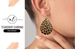 Leopard Print Teardrop Earring Cutout Png Product Image 1