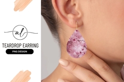 Pink Cherry Blossom Teardrop Earring Png Product Image 1