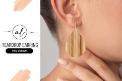 Wood Teardrop Earring Texture Png Image Product Image 1