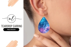 Galaxy Teardrop Earring Png With Brushstrokes Product Image 1