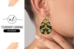 Ornate Gold and Bronze Floral Pattern on Dark Green Product Image 1