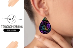 Neon Paisley Pattern on Black Background Product Image 1