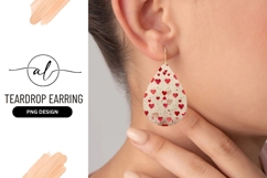 Red Heart Pattern on Beige Background with Splatter Product Image 1