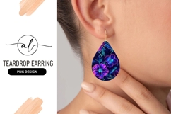 Glowing Neon Floral Pattern with Purple Pink and Teal Flower Product Image 1