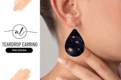 Teardrop Galaxy Universe Earring Png Design Product Image 1
