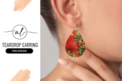 Christmas Holly Berries and Leaves on Red Textured Product Image 1