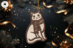 Layered Christmas Cat Ornaments Laser Cut SVG Product Image 3