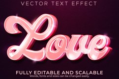 Editable text effect love, 3d rose and elegant font style Product Image 1