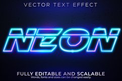 Neon light text effect, editable retro and glowing text styl Product Image 1