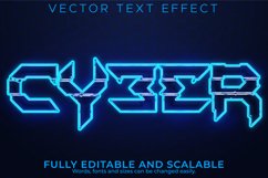 Neon cyber text effect, editable party and gamer text style Product Image 1