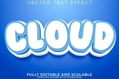 Cloud text effect, editable sky and cartoon text style Product Image 1