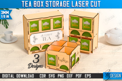 3D Tea Boxes Storage Laser Cut Bundle, Tea Bag Dispenser SVG Product Image 1