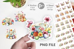 Tea Cup Easter Eggs Sticker Product Image 1