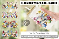Glass Can Wraps Tea Cup Easter Eggs Product Image 1