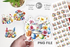 Tea Cup Easter Eggs Sticker Product Image 1