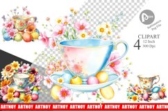 Tea Cup Easter Eggs Clipart Product Image 1