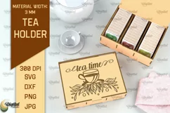 Tea Box Laser Cut. Tea Bag Holder SVG. Wooden Tea Box Laser Product Image 1