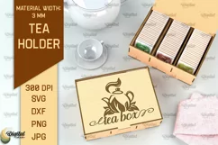 Tea Box Laser Cut. Tea Bag Holder SVG. Wooden Tea Box Laser Product Image 1