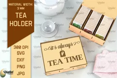 Tea Box Laser Cut. Tea Bag Holder SVG. Wooden Tea Box Laser Product Image 1