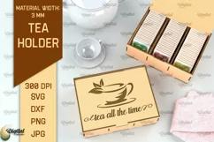 Tea Box Laser Cut. Tea Bag Holder SVG. Wooden Tea Box Laser Product Image 1