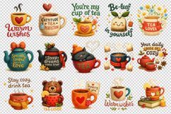Tea Lover clipart printable sublimation bundle png Product Image 2